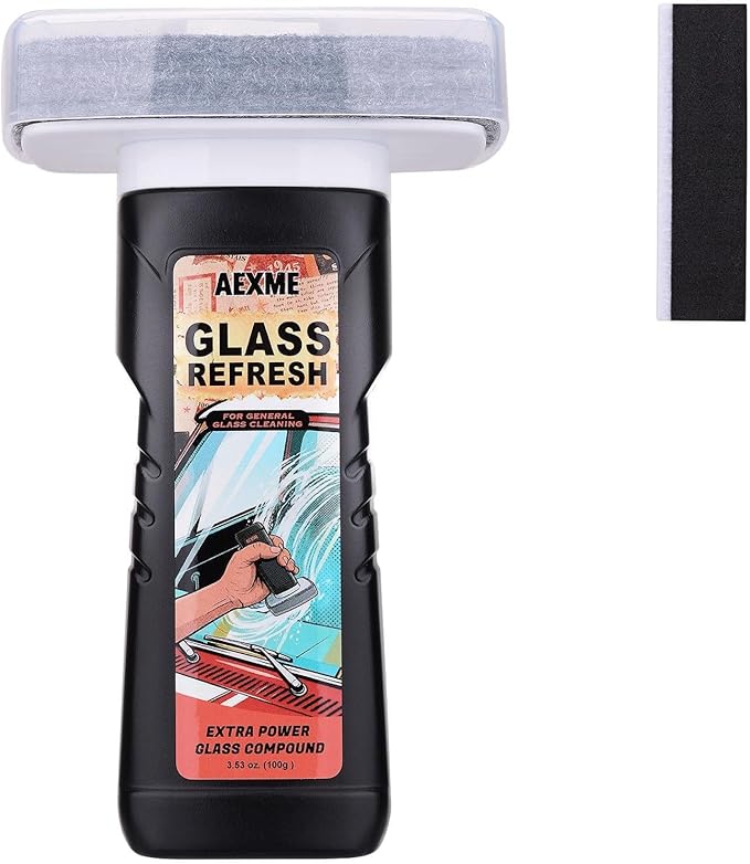 Windshield Oil Film Remover, Car Glass Cleaner Tool for Windshield & Windows, Remove Water Spots, Rain Marks, Haze & Grime, A