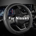 GIANT PANDA D Shape Steering Wheel Cover for Nissan Rogue Kicks - Auto Car Steering Wheel Cover Customized for Nissan Altima 
