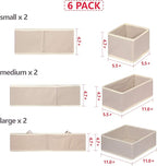 DIOMMELL 6 Pack Foldable Cloth Storage Box Closet Dresser Drawer Organizer Fabric Baskets Bins Containers Divider with Drawer