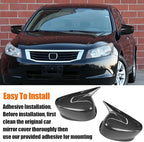 Yumzeco 2PCS Compatible with Honda Accord Ox Horn Side Mirror Covers 8th Gen W/O Stand Cover 2008-2012, Driver and Passenger Side Door Rearview Mirror Caps for Honda Accord W/O Light Hole-Carbon Fiber