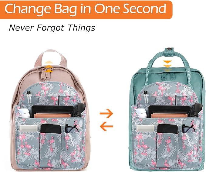 Surblue Backpack Organizer Insert Liner Hanging Travel Rucksack Purse and Handbag Insert Pocket, High-capacity Divider Foldab