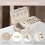 Vlando 2-Layer Jewelry Box,Valentines Day Gifts for Her Jewelry Organizer for Women Removable Jewelry Tray for Earrings Neckl