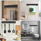 2 Pack Key Holder for Wall,Key Hooks with 10 Hooks,Key Holder Wall Mount Self Adhesive, Key Rack for Wall No Drill for Living