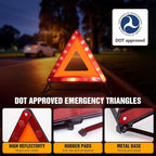XOOL Warning Triangle, Emergency Warning Triangles for Vehicles, Reflective Triangle, Emergency Warning Reflector Safety Tria