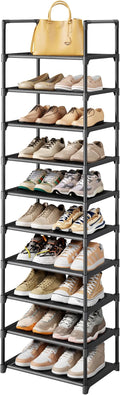 Kitsure Shoe Rack - 10-Tier Shoe Organizer with Detachable Fabric Shelves & Metal Frame, Tall Shoe Rack for Closet, Entryway,