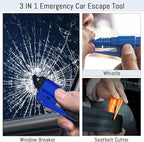 16 Pcs Window Breaker Seatbelt Cutter, 3 in 1 Seatbelt Cutter and Window Glass Breaker Keychain Car Escape Tool Applicable to