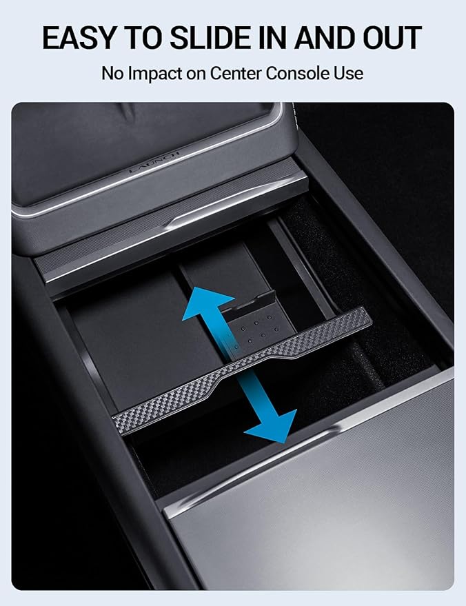 Motrobe 4PCS 2026 Center Console Organizer Tray for Tesla Model Y Juniper (Only Premium & Performance 2025/2026) Model 3 Highland (Standard, Premium & Performance 2024/25/26) Accessories