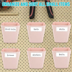 G.CORE Large Pegboard Cups Peg Board Storage Bin 6 Pack with Hooks, Square Box Shape Pegboard Cup Holder Accessories for Gara