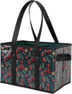 Foraineam Reusable Grocery Bags Set Durable Heavy Duty Tote Bag Collapsible Grocery Shopping Box Bag with Reinforced Bottom