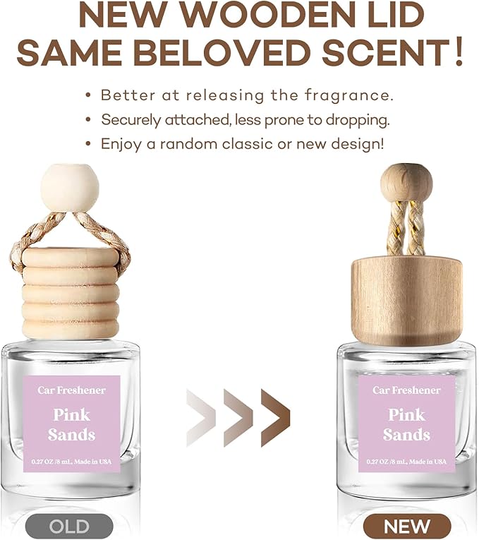 C Classy Car Air Freshener Hanging 2 Pack, Pink Sands Essential Oil Diffuser for Cars, Long-Lasting Fragrance, Cute Car Acces