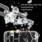 Auto Lock Snow Chains Quick Easy Installation,Tire Traction Chain for Car Pickup Trucks SUV - Set of 2 255/35R21