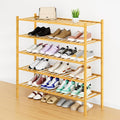 Smiry Shoe Rack, 5 Tier Long Bamboo Shoe Organizer, Stackable Free Standing Wooden Shoe Storage Shelf for Closet, Entryway, F