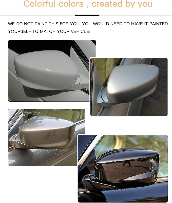 Left Driver Side Mirror Cover Cap Compatible with Honda Accord 2008-2012 Prime Color,Not Painted Yet