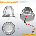 BJZ 10Pcs White Watermelon LED Strobe+Constant Marker Lights Dual Function Watermelon-Shaped Side Marker Clearance Tail Top Cap Roof Lights for Trailer Truck Semi-Trailer Heavy-Duty Truck Bus Van