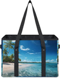 Reusable Grocery Bags Heavy Duty Shopping Bags Foldable Large Tote Bags with Long Handles & Hard Bottom