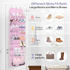 MISSLO Clear Over the Door Shoe Organizer Large Deep Pockets Hanging Shoe Rack for Closet Fit 20 Pairs Shoe Holder for Sneake