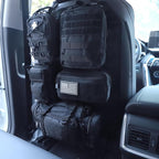 Universal Tactical Car Seat Back Organizer Bag Tactical Molle Vehicle Organizers Panel Vehicle Protector Organizers with 5 Detachable Pouches for Car Truck Ford Jeep (Model B-Black)