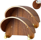 2 Pack Cowboy Hat Rack, Wooden Satin Finish Hat Holder on Wall,Non-Damage Brim Design, Hat Hooks Can Keeps Original Shape of 