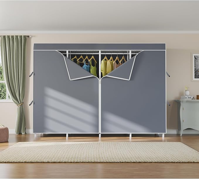 VIPEK V40C Plus Heavy Duty Clothes Rack with Upgraded Polyester Cover, Extra Large Covered Clothing Rack for Hanging Clothes 