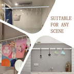 Shower Curtain Rod, 28-43 inch Adjustable Spring Tension Curtain Rod, Anti-Slip Spring Rod Rod for Bathroom, No Drilling, Nev