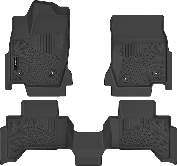 AUXKO- All Weather Floor Mats Fits for 2026 2025 2024 Toyota Land Cruiser Prado & Lexus GX550(5&6 Seat Not 7) TPE Liner Accessoires Odorless Anti-Slip Black