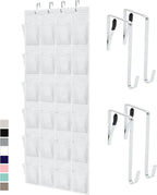 GORILLA GRIP Over the Door Shoe Organizer, 24 Large Breathable Mesh Pockets, Space Saving Hanging Storage Holder, Closet Rack