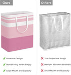 HomeHacks 2 Pack Large Laundry Baskets, Waterproof, Freestanding Laundry Hampers, Collapsible Clothes Hamper with Reinforced 