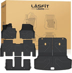 LASFIT Floor Mats & Cargo Mats for KIA EV9 2026 2025 2024 (Only for 6-Seats,Not Fit Relaxation Chairs & 7-Seats),All Weather TPE Custom Fit Kia EV9 2024-2026 Full Set Car Accessories Floor Liners
