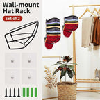Livelab Hat Rack Wall Mount, [2-Pack] Metal Hat Organizer for Baseball Caps, Hat Storage Cap Holder Up to 30 Hat Hangers for 