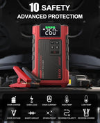 4500A Car Jump Starter with Air Compressor, Portable Battery Charger Jumpstart 12V Vehicle, Power Pack with 150PSI Tire