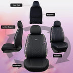 CAR PASS Iridescent Diamond &NAPPA Calfskin Leather Cushioned,Bling Seat Covers,Waterproof Heavy-Duty Anti-Slip,Universal Fit