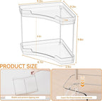 Yieach 2 Tier Corner Bathroom Counter Organizer,Clear Sink Shelf,Bathroom Corner Organizer and Storage for Restroom,Vanity Co