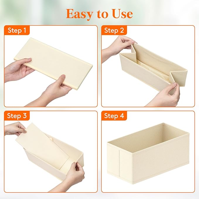 Lifewit 16 Pack Drawer Organizer, Dresser Underwear Drawer Organizer Bins, Foldable Fabric Closet Organizers, Storage Drawer 