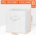 Criusia Storage Cubes - 13 Inch Heavy Duty Fabric Storage Bins for Shelves Closet Cube Organizer - 8 Pack Collapsible Cube St