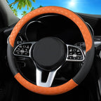 Car Leather Steering Wheel Cover - Panapi Material, Universal 14.5-15 Inch Leather Anti-Slip Breathable Auto Steering Wheel C