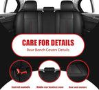 LINGVIDO Car Seat Covers Full Set (5 Seats) - Premium Perforated Nappa Leather, Waterproof Shield, Omni-Adapt Fit SUVs Sedans