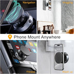 Electric Vacuum Magnetic Phone Holder for Car, [Auto-Seal & One-Touch Release] Suction Cup Phone Mount for Content Creator TikTok Vlogging Travel, 360 Adjustable for iPhone 12-17 Pro Max