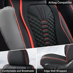 Coverado Car Seat Covers, Front Seat Cover, Waterproof Nappa Leather Seat Covers for Cars, 2 Pack Car Seat Protectors, Driver
