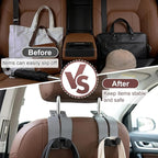 Car Seat Headrest Hooks for Purses and Bags, 2 Pack Car Seat Back Organizer Storage Hook, Car Purse Holder Between Seats Hanger, Headrest Back Seat Handbags Hook Hanging Accessories, Black