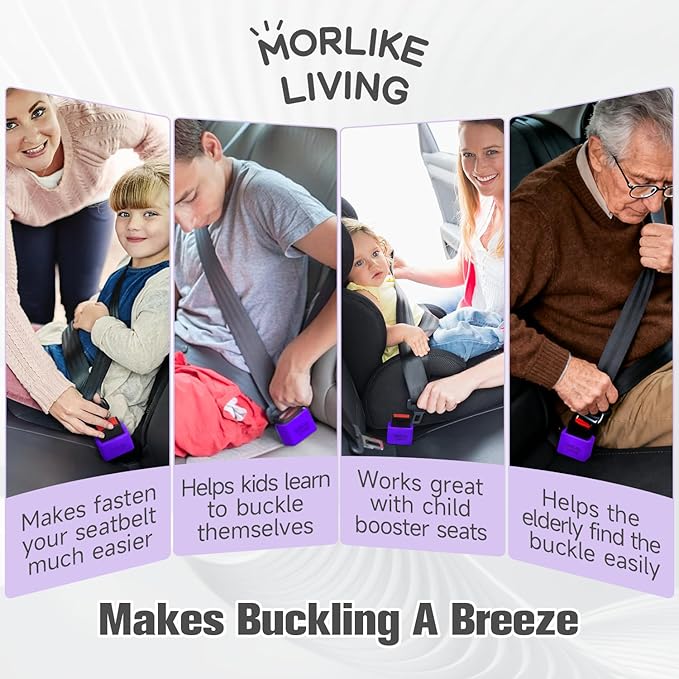 Morlike Silicone Belt Buckle Seatbelt Holder (Purple)