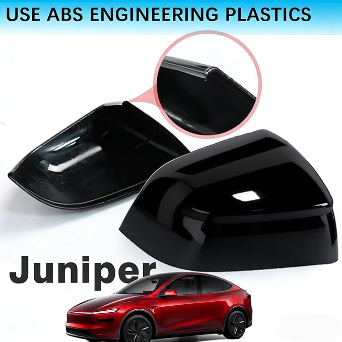 YHCDSEA Rearview Mirror Guard Cover for Tesla Model Y Juniper, Side Mirror Cover Exterior Accessories fit for Model Y Juniper 2025 2026 (Glossy Black)