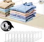 Acrylic Shelf Dividers For Closet Organization，Sweater Organizer For Closet - 10pack 8” Tall Clear Plastic Shelf Dividers For