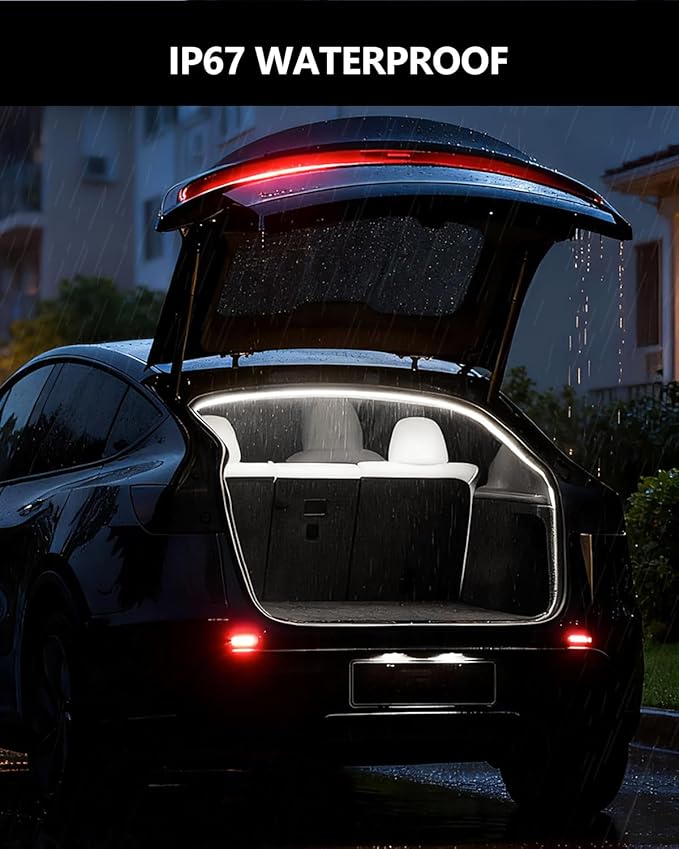 for Tesla Trunk LED Strip Model Y Juniper Accessories 2025-2026 Flexible Silicone Waterproof Interior Lighting Bar Tesla Trunk Ambient Lights White Light