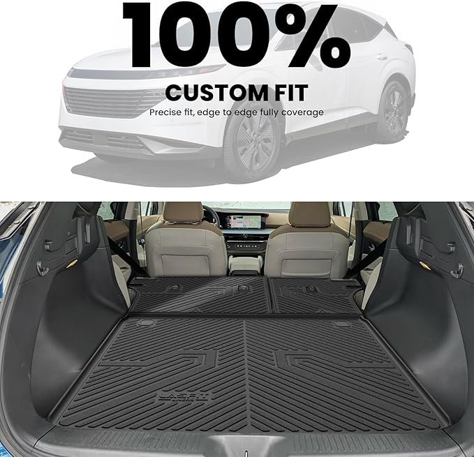 LASFIT Cargo Mat & Backrest Mats for Nissan Murano 2026 2025, All Weather TPE Custom Fit Easy Clean Durable No-Curling Trunk Mat for Murano 2026 2025, Black