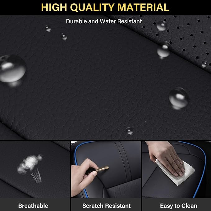 Coverado Chevy Silverado Seat Covers, Faux Leather Seat Covers Fit for Chevy Silverado GMC Sierra 2007-2026 1500, 2015-2026 2