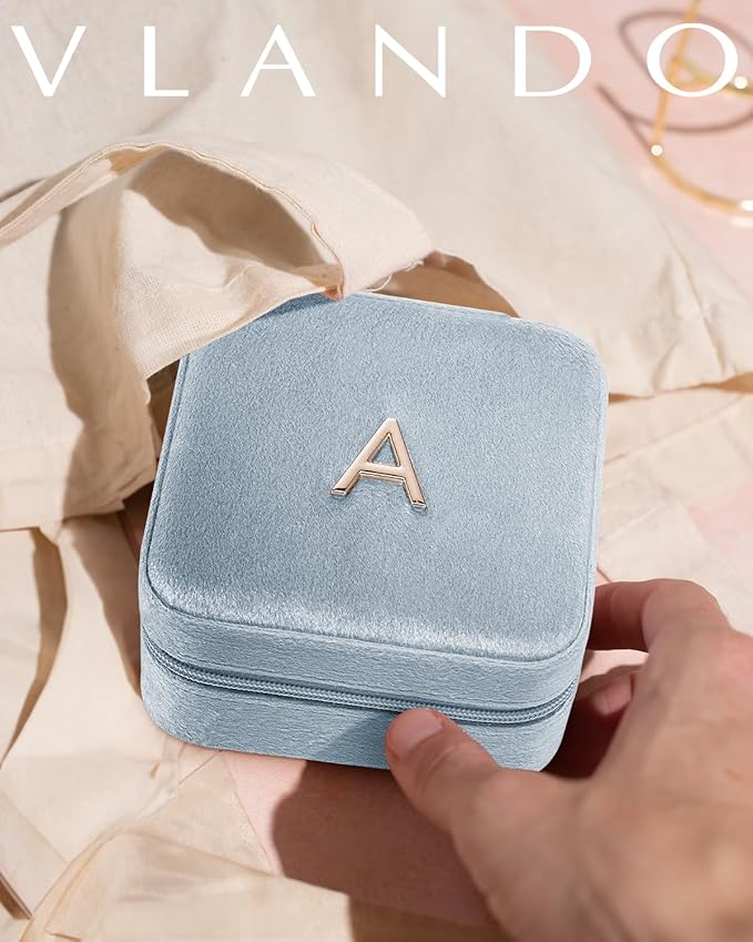 Vlando Teacher Must Haves, Personalized Initial Jewelry Case, Back to School Gift for Teacher, Teacher Appreciation Gifts, Te