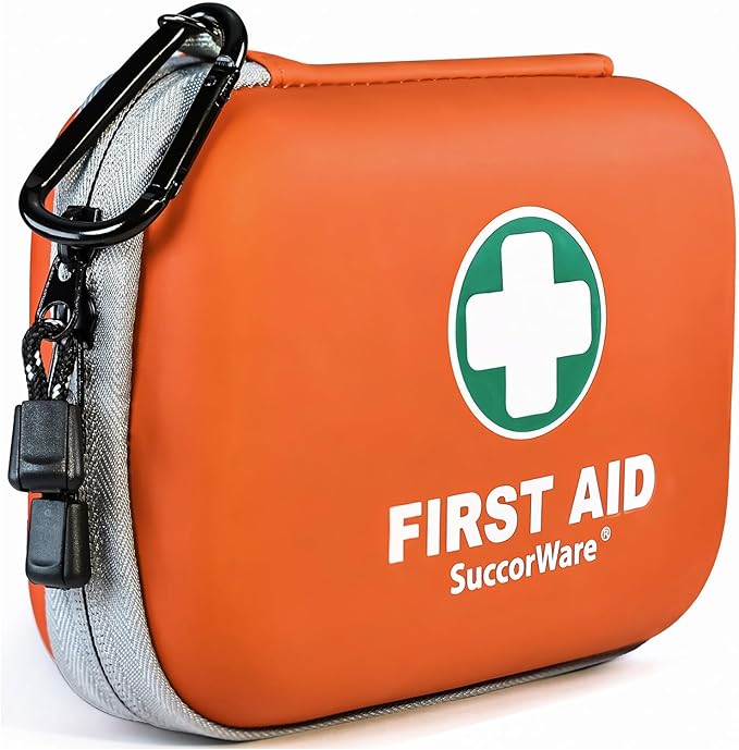 150 Pieces Mini First Aid Kit - Small Medical Kit with Hard Shell - Emergency First Aid Kit for Car, Travel, Home, Outdoor, O