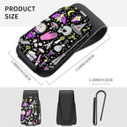 Sunglasses Holder for Car Visor, PU Leather Glasses Clip Organizer, Cute Magnetic Eyeglass Holder for Vehicle Sun Visor, Car Interior Accessory for Women & Men Mystic Goth Magic
