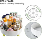 funest Makeup Perfume Organizer, 360 Degree Rotating Lazy Susan Cosmetic Desk Storage Lotions Display Case Round Tray with La