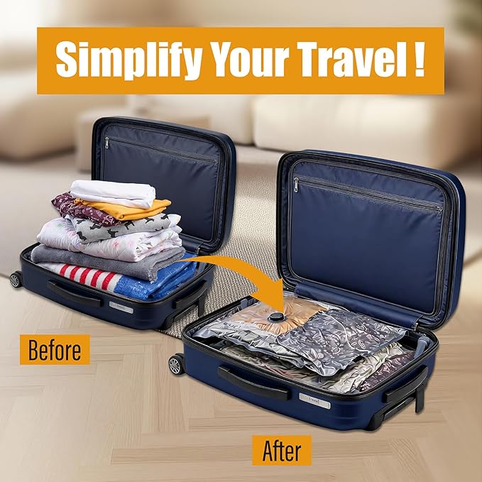 Rechargeable Wireless Pump Travel Vacuum Storage Bags, 15 Pack Portable Seal Bags for Travel and Home, Compression Packing fo